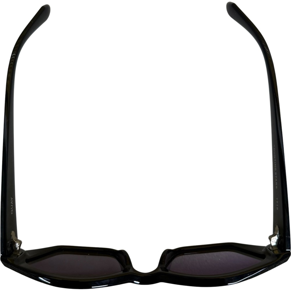 Quay Counting Stars Sunglasses Black Oversized Geometric Cat Eye Frames - Picture 3 of 5